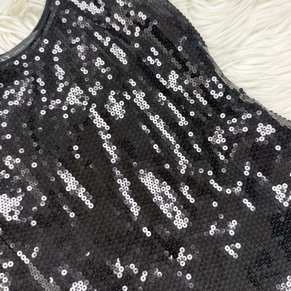 Armani Exchange Sequin Black Mini Dress - Picture 3 of 6